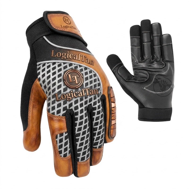 LogicalTan Impact Tan Leather Gloves