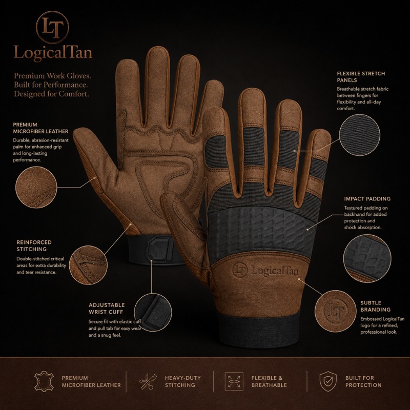LogicalTan Premium Work Gloves