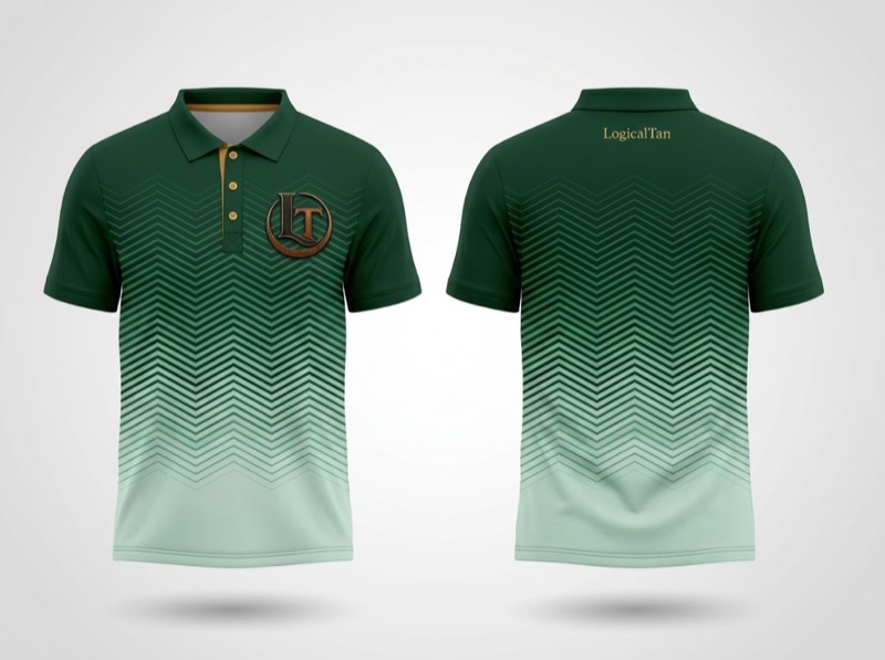 Forest Chevron Polo Shirt