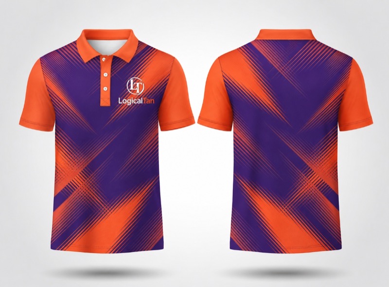 Nebula Purple & Orange Polo